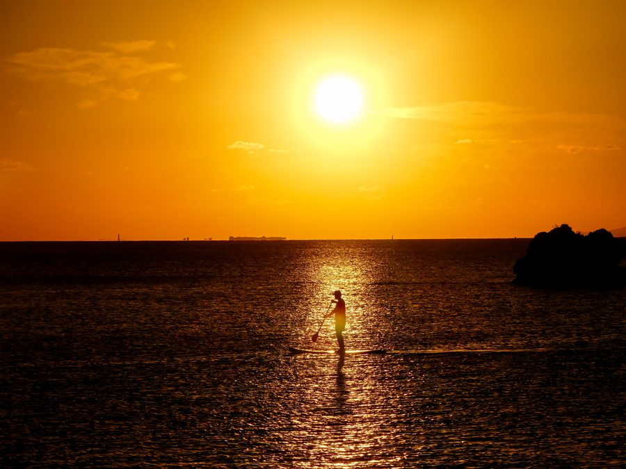 Paddle au coucher du soleil